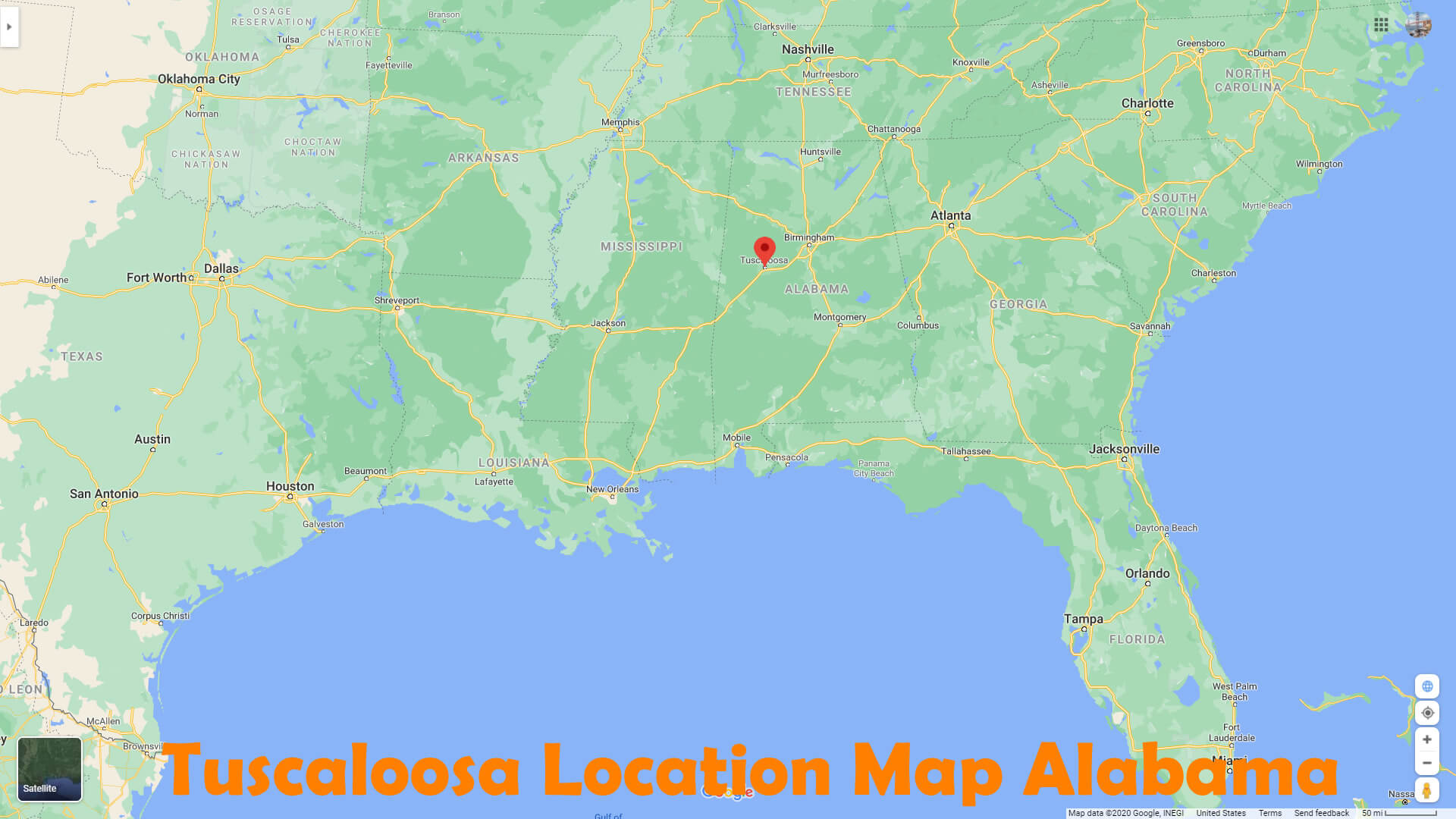 Tuscaloosa Location Map Alabama